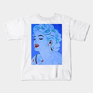 Marilyn: Some Like it Hot in Blue Pop Kids T-Shirt